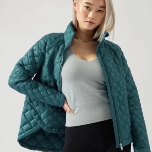 Athleta Whisper Featherless Puffer Jacket Lagoon Teal - Picture 1 of 14